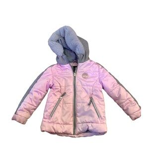 Toddler Girls Size 5, Pink and Gray Hooded Zippered Jacket